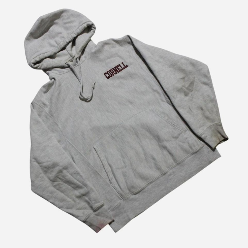 Vintage 2000s Cornell Champion Reverse Weave Off-white Skater Pullover Hoodie